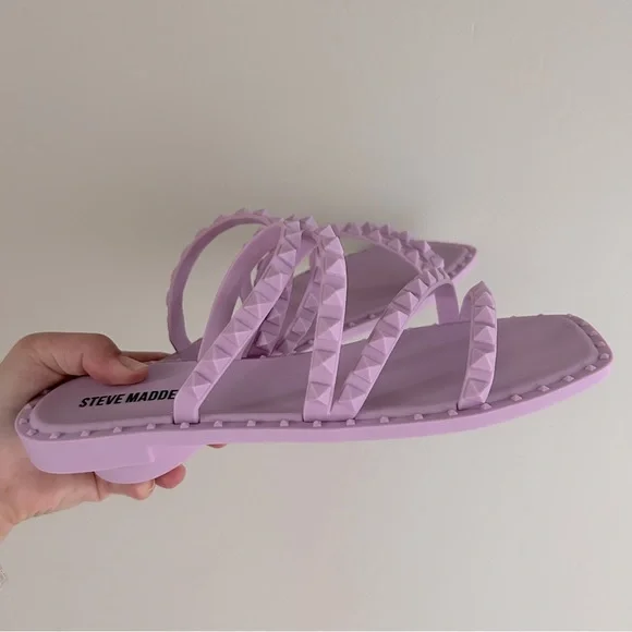 NIB Steve Madden Purple Skyler Studded Jelly Sandals Size 8 - Picture 6 of 8